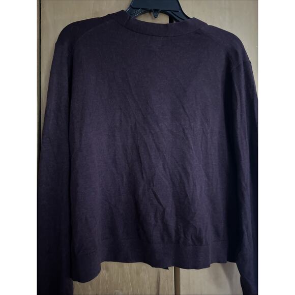 A New Day Women’s Burgundy V-Neck Button Down Cardigan Sweater Size Large - Picture 3 of 3
